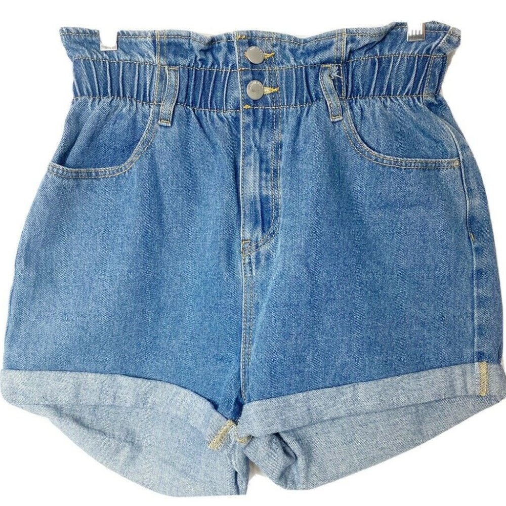VTG Denim Blvd Large Elastic High Waist Shorts EUC